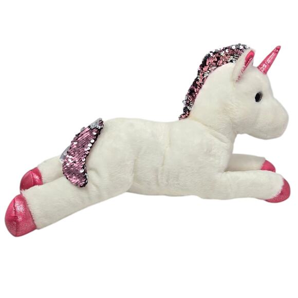 Aurora Shimmers Unicorn Reversible Sequins‎ Fantasy Stuffed Animal Plush Toy 18" - Picture 7 of 8